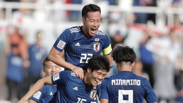 Japan Players Celebrate