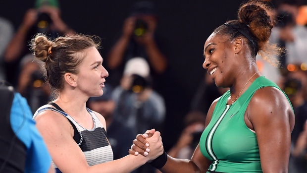 Simona Halep and Serena Williams