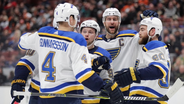 Blues celebrate, The Canadian Press Blues celebrate