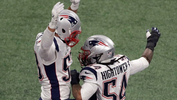New England Patriots celebrate , The Canadian Press New England Patriots celebrate