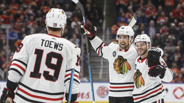 Chicago Blackhawks celebrate, The Canadian Press Chicago Blackhawks celebrate