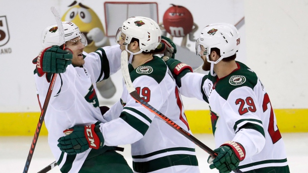 Minnesota Wild celebrate, The Canadian Press Minnesota Wild celebrate