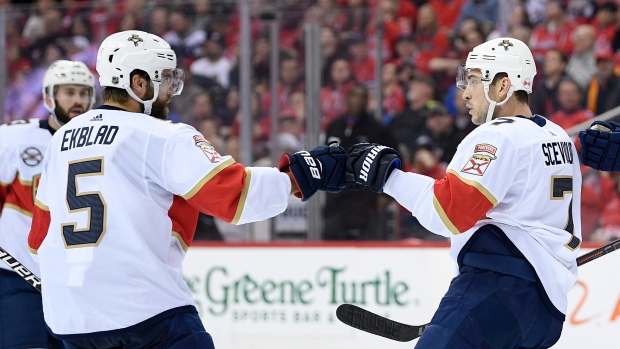 Florida Panthers celebrate, The Canadian Press Florida Panthers celebrate