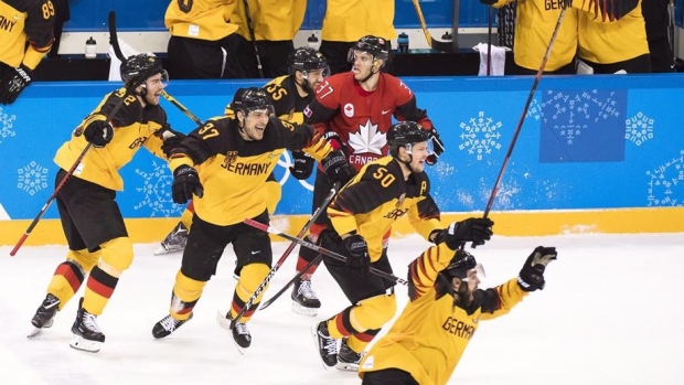 Germany celebrates win over Canada, The Canadian Press Germany celebrates win over Canada