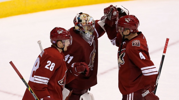 Coyotes celebrate