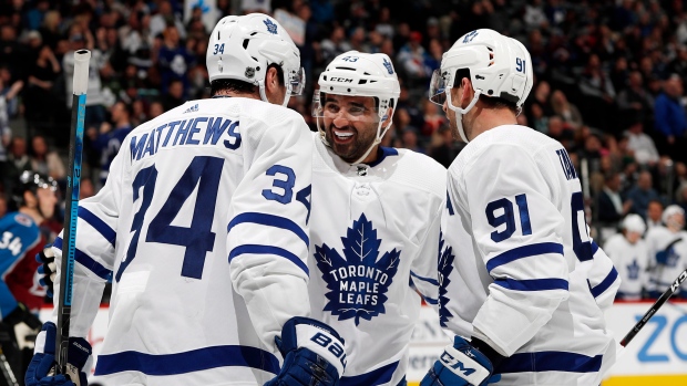 Nazem Kadri, Auston Matthews and John Tavares