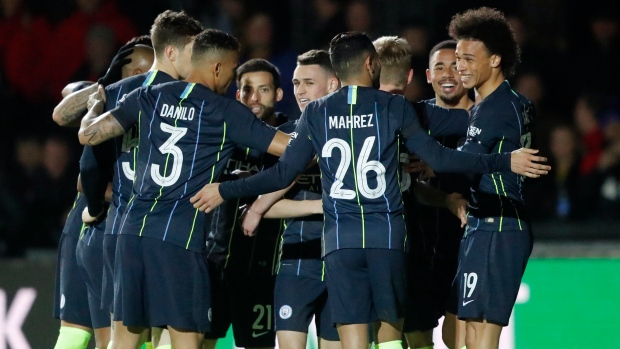 Manchester City Celebrates Leroy Sane, The Canadian Press Manchester City Celebrates Leroy Sane