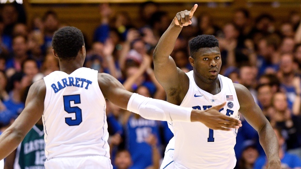 RJ Barrett and Zion Williamson, Grant Halverson/Getty Images RJ Barrett and Zion Williamson
