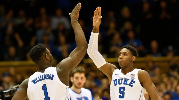 RJ Barrett and Zion Williamson, Grant Halverson/Getty Images RJ Barrett and Zion Williamson