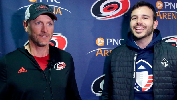 Hurricanes owner Tom Dundon, AAF co-founder and CEO Charlie Ebersol, The Canadian Press Hurricanes owner Tom Dundon, AAF co-founder and CEO Charlie Ebersol