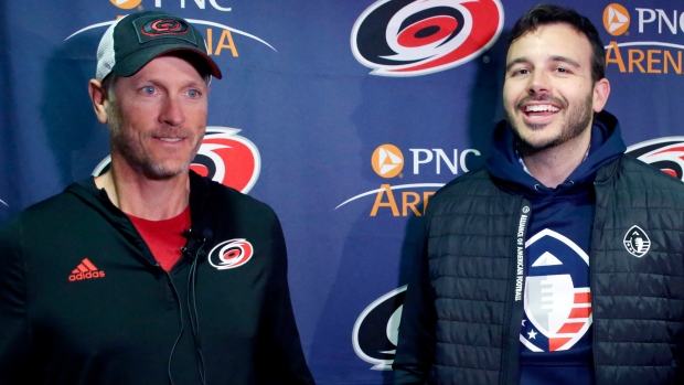 Hurricanes owner Tom Dundon, AAF co-founder and CEO Charlie Ebersol