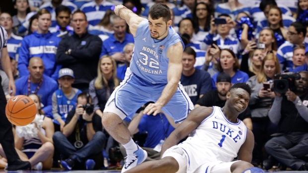 Zion Williamson and Luke Maye , The Canadian Press Zion Williamson and Luke Maye
