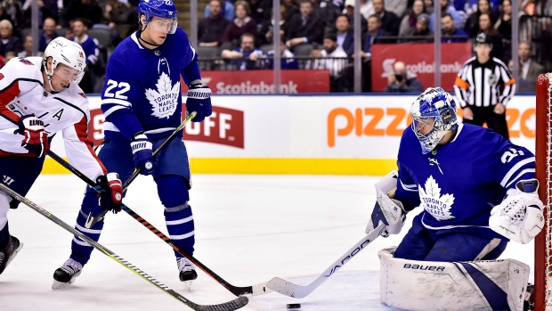 Nicklas Backstrom, Nikita Zaitsev, Frederik Andersen 