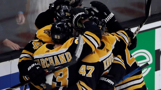 Boston Bruins celebrate, The Canadian Press Boston Bruins celebrate