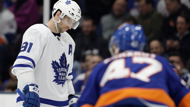 Leafs centre John Tavares at Nassau Coliseum Thursday night., The Canadian Press Leafs centre John Tavares at Nassau Coliseum Thursday night.