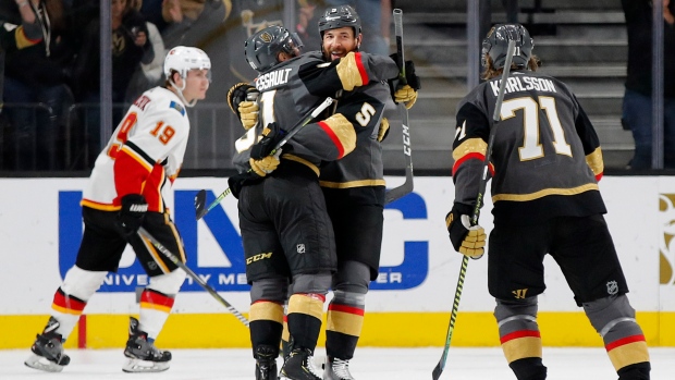 Deryk Engelland, Golden Knights celebrate, The Canadian Press Deryk Engelland, Golden Knights celebrate