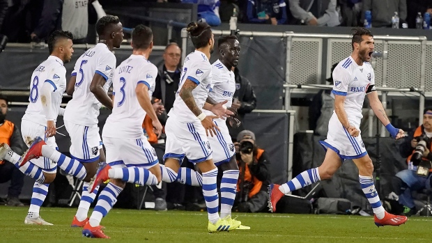 Montreal Impact celebrate, The Canadian Press Montreal Impact celebrate