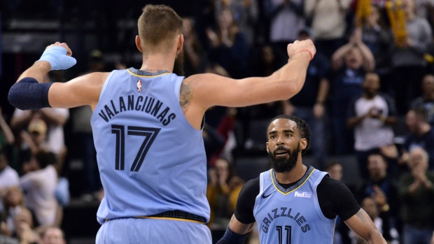 Mike Conley and Jonas Valanciunas 