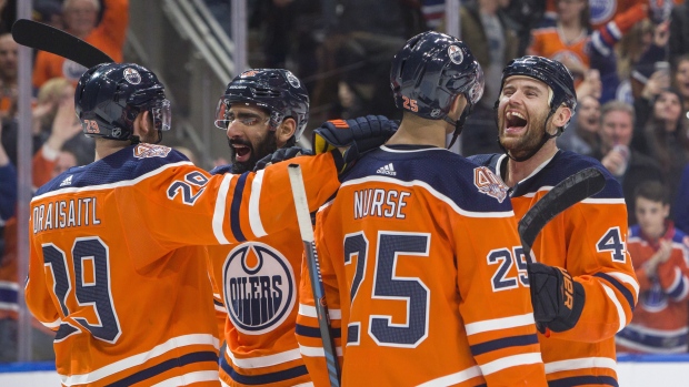 Edmonton Oilers celebrate 