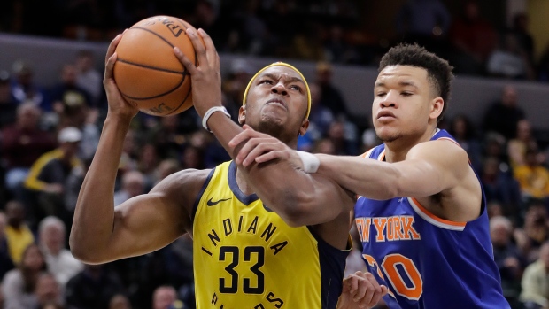 Myles Turner and Kevin Knox Myles Turner and Kevin Knox
