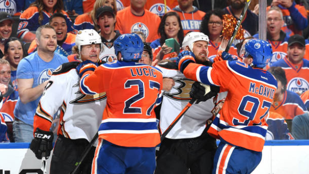 Lucic, McDavid vs. Ducks, Getty Images Lucic, McDavid vs. Ducks