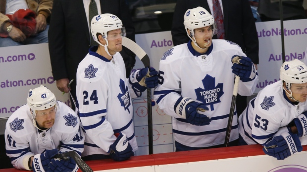 Toronto Maple Leafs bench