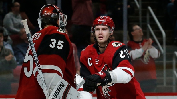 Arizona Coyotes celebrate, The Canadian Press Arizona Coyotes celebrate