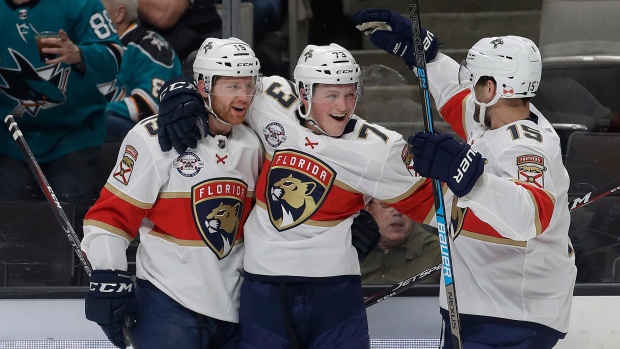 Florida Panthers celebrate, The Canadian Press Florida Panthers celebrate