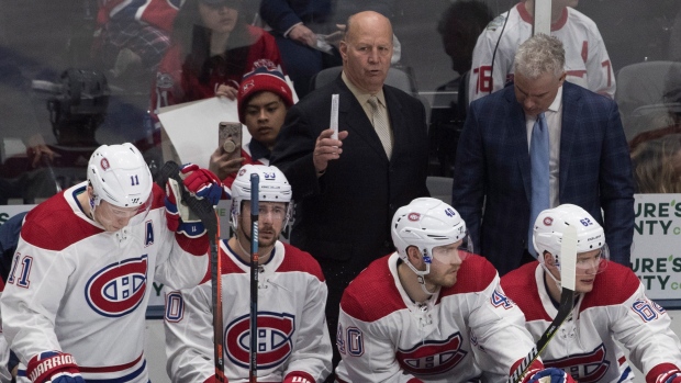 Claude Julien and Montreal Canadiens bench