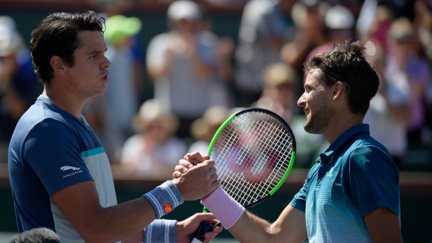 Milos Raonic and Dominic Thiem, The Canadian Press Milos Raonic and Dominic Thiem