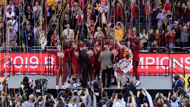 Iowa State celebrates, The Canadian Press Iowa State celebrates