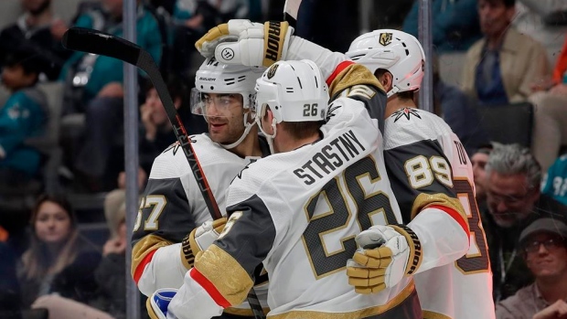 Golden Knights celebrate , The Canadian Press Golden Knights celebrate