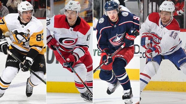 Sidney Crosby, Sebastian Aho, Artemi Panarin, Max Domi