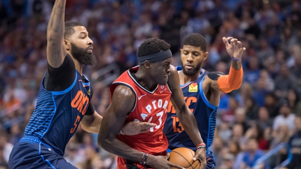 Pascal Siakam, Markieff Morris and Paul George