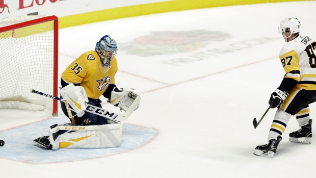 Sidney Crosby and Pekka Rinne