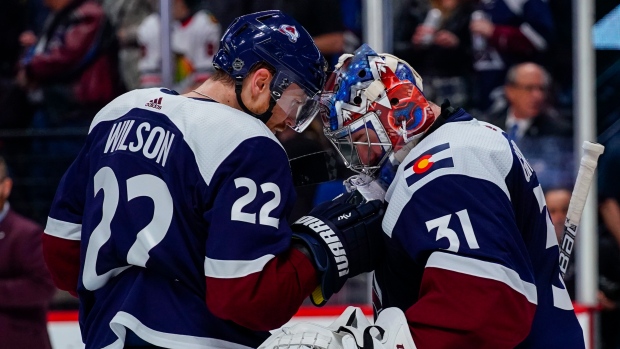 Colin Wilson (22) and Philipp Grubauer (31)