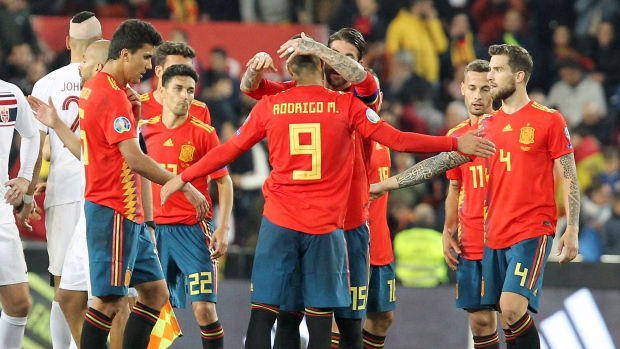 Spain celebrates , The Canadian Press Spain celebrates