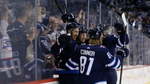 Kyle Connor and Jets Celebrate