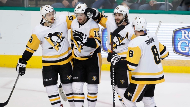 Penguins celebrate , The Canadian Press Penguins celebrate