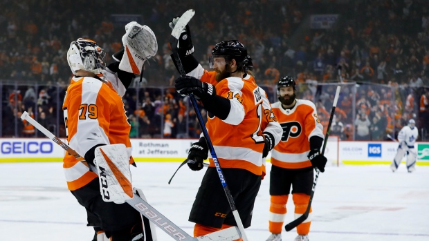 Carter Hart and Flyers Celebrate 