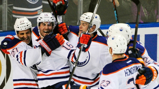Oilers celebrate, The Canadian Press Oilers celebrate