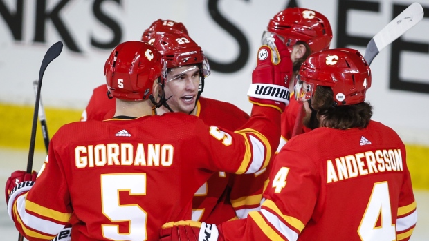 Sean Monahan and Flames Celebrate 