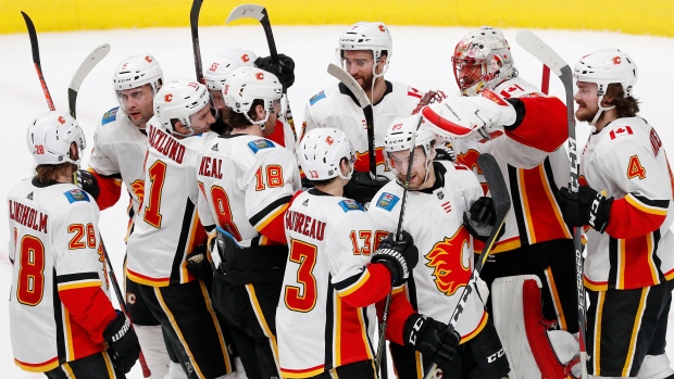 Calgary Flames celebrate , The Canadian Press Calgary Flames celebrate