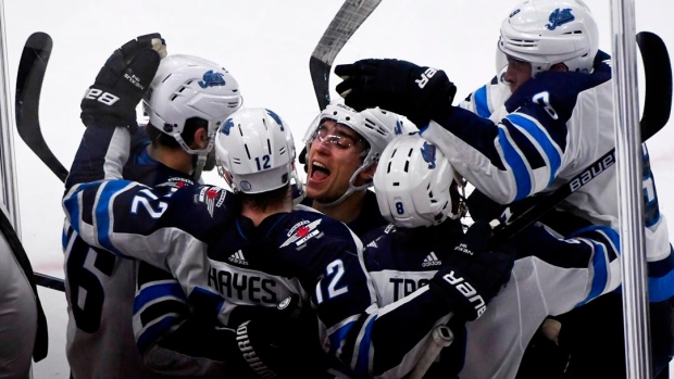 Winnipeg Jets celebrate, The Canadian Press Winnipeg Jets celebrate
