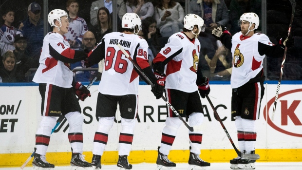 Ottawa Senators celebrate 