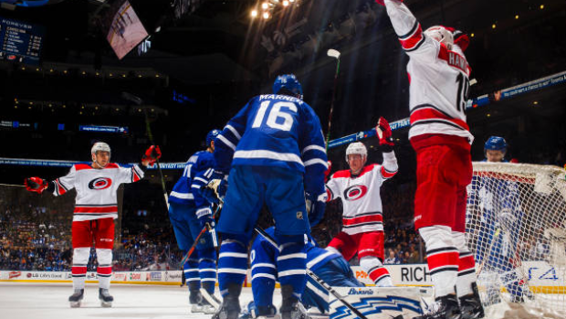 Hurricanes celebrate vs. Leafs