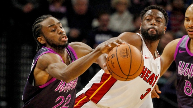 Andrew Wiggins and Dwane Wade 