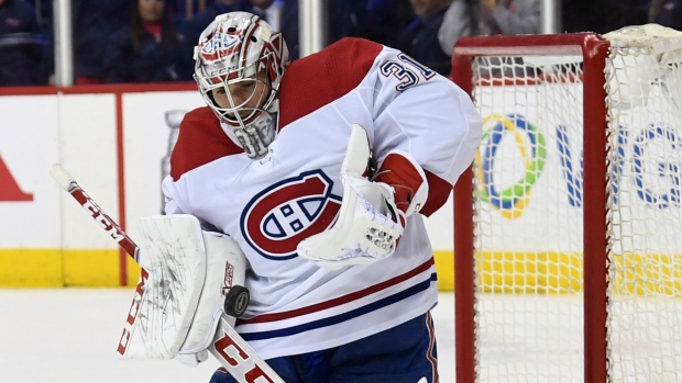Canadiens goalie Carey Price makes a save Thursday., The Canadian Press Canadiens goalie Carey Price makes a save Thursday.