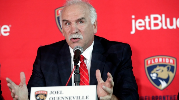 New Panthers coach Joel Quenneville speaks to reporters on Monday., The Canadian Press New Panthers coach Joel Quenneville speaks to reporters on Monday.