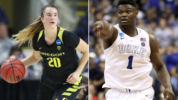 Zion Williamson and Sabrina Ionescu 